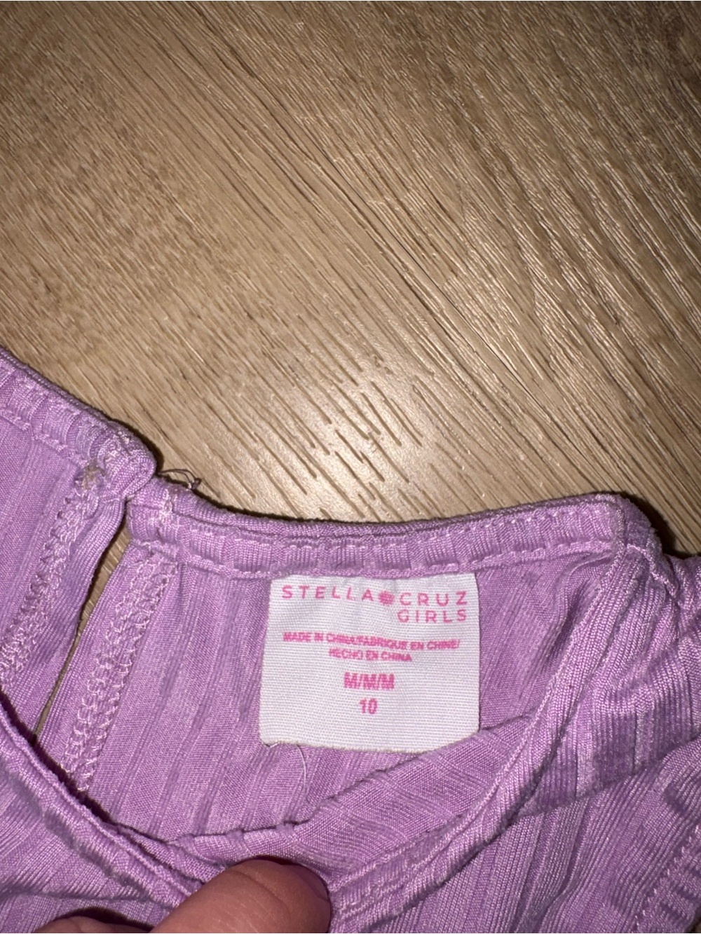 Girls' Lilac Cold-Shoulder Ribbed Matching Set - Picture 3 of 3